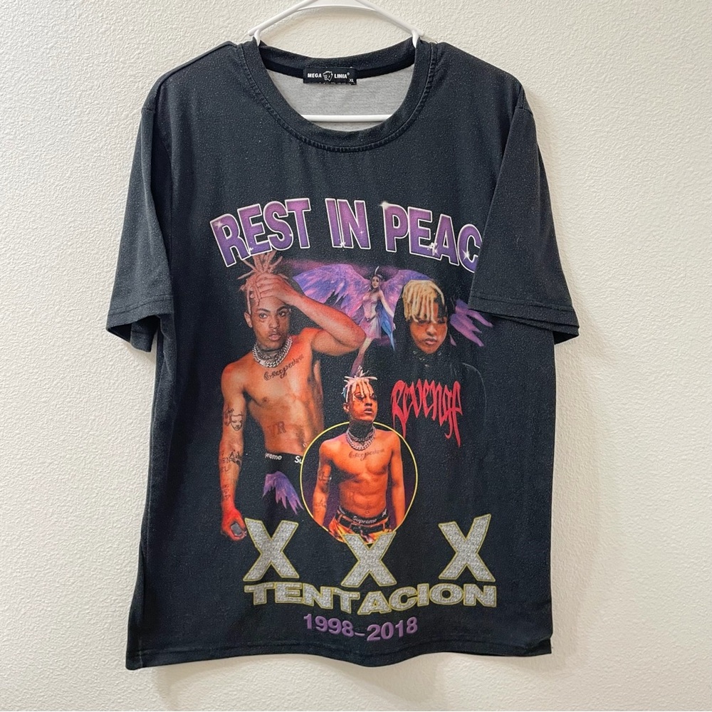 XXX tentacion rest in peace tee black gray XL